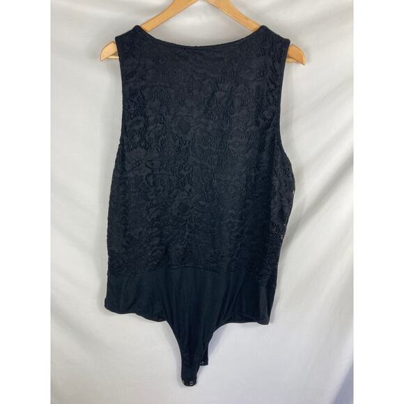 Torrid Womans Black Lace Corset Seamed Lace-Up Bodysuit Size 3X - Picture 8 of 8